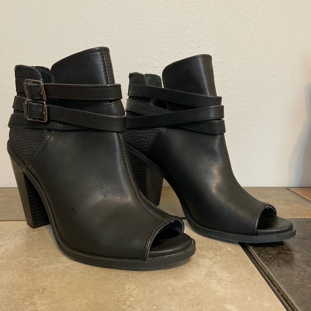 Open toe booties